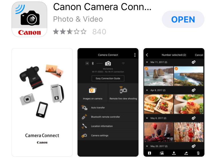 Canon camera wifi connect